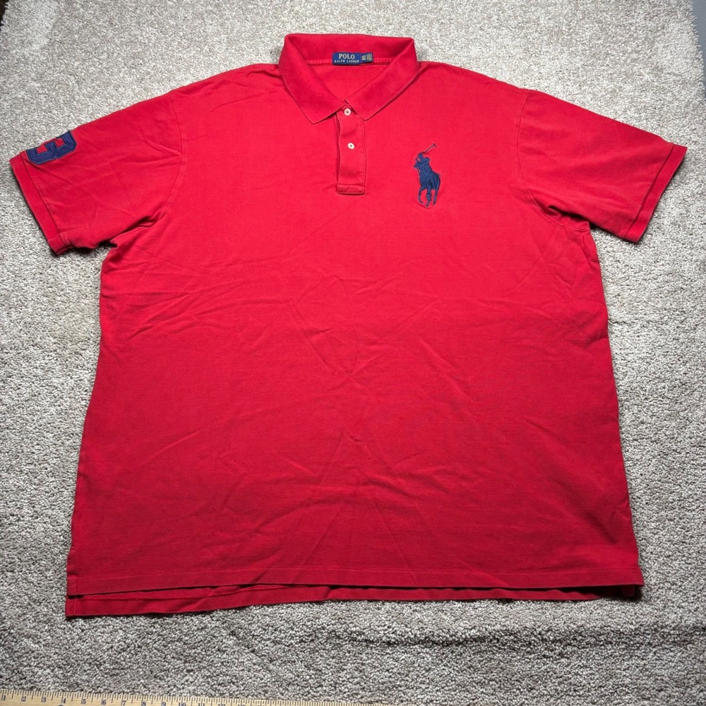 Polo Ralph Lauren Mens 4XLT Red Big Pony Short Sleeve Polo Shirt Tall